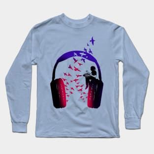 Headphone Music Hang Drum Long Sleeve T-Shirt